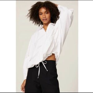 MOSSI Oversized Drawstring White Blouse 36